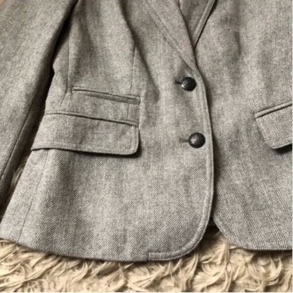 Banana Republic Grey Herringbone Wool Academy Blazer - Picture 4 of 6